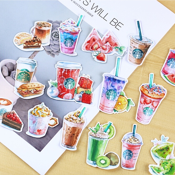 15 Watercolor Starbucks Stickers - Picture 3 of 4